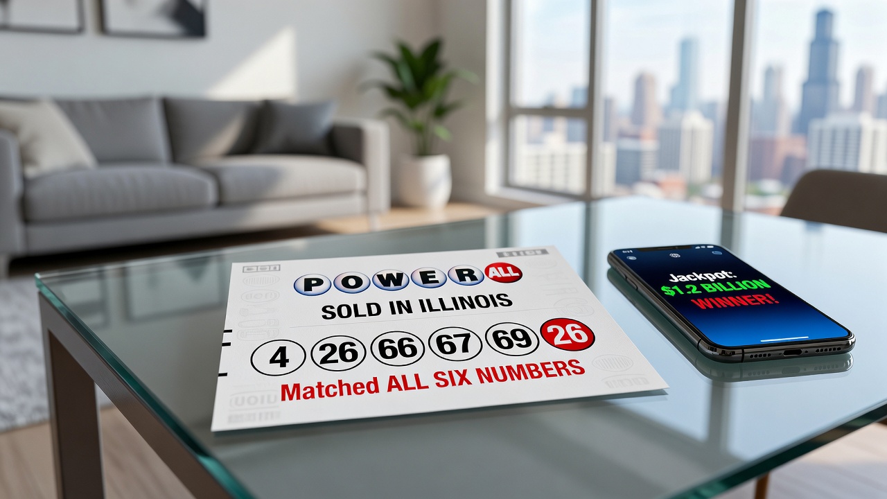 Illinois lottery officials reviewing the verified winning ticket from the August 2026 Powerball draw