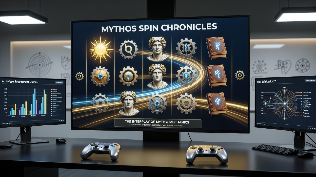 Close-up view of spinning reels displaying mythological symbols with overlaid multiplier indicators and free spin counters